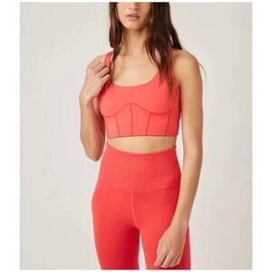 Free People Movement Round Robbin Brami Sports Bra Size Large EUC Hot Pink